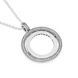925 Sterling Silver Spinning Hearts Necklace