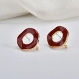 Morandi Retro Hollow Round Earrings DIY Jewelry Accessories