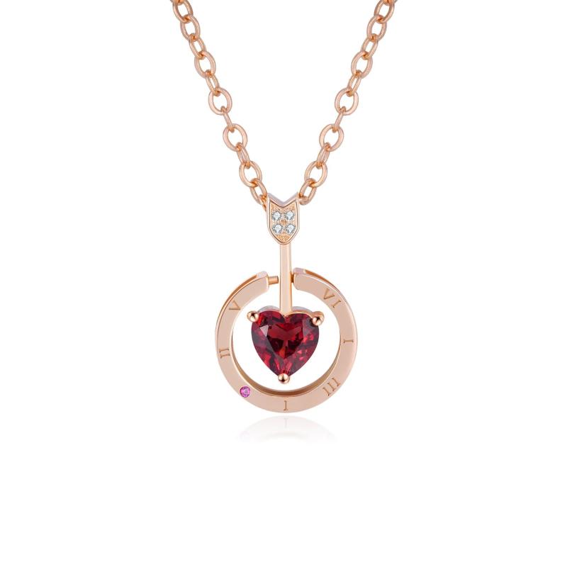 Double Side Heart Arrows Pendant Necklaces Sterling Silver 925 Jewelry