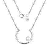 925 Silver Chain Necklace Freshwater Pearl Pendant Choker for Women