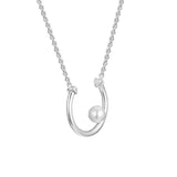 925 Silver Chain Necklace Freshwater Pearl Pendant Choker for Women