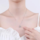 1ct Kramosanite Snowflake Dolphin Necklace D ideal cut Diamond Pendant