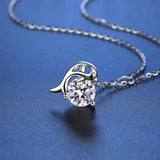 1ct Kramosanite Snowflake Dolphin Necklace D ideal cut Diamond Pendant