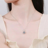 CT Cramozonite Pendant Simulated Diamond Necklace S925 Sterling Silver