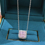 925 Silver Simulated Gemstone Chain Necklaces for Women Wedding