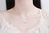 925 Silver Moissanite Smile Necklace Chain Excellent Cutting