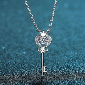0.3 ct Mossone Pendant D VVS1 Round Cut S925 Sterling Silver Necklace