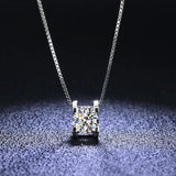 Mosant Diamond Pendant 925 Sterling Silver Women's Fine Jewelry