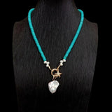Baroque Pearl Turquoise Choker Necklace