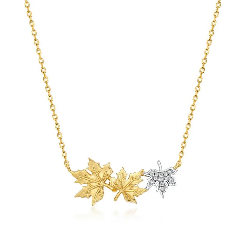 Maple Leaf Necklace 925 Sterling Silver Pendant Chain Fine Jewelry