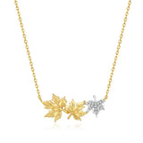 Maple Leaf Necklace 925 Sterling Silver Pendant Chain Fine Jewelry
