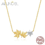 Maple Leaf Necklace 925 Sterling Silver Pendant Chain Fine Jewelry