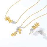 Maple Leaf Necklace 925 Sterling Silver Pendant Chain Fine Jewelry