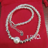 Electroplating 925 Silver Pearl Pendant Beads Necklace Jewelry Gift