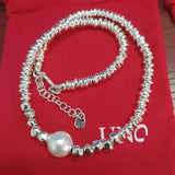 Electroplating 925 Silver Pearl Pendant Beads Necklace Jewelry Gift