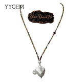 Tourmaline Garnet Necklace Keshi Pearl Pendant