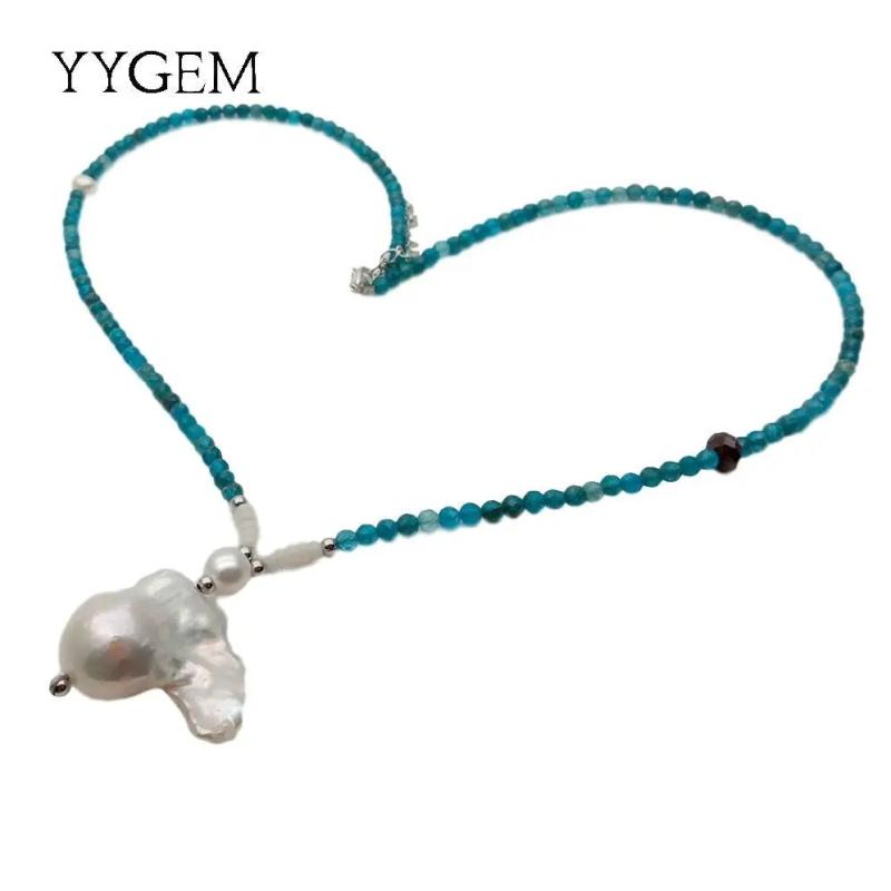 Apatite & Pearl Choker Necklace for Women