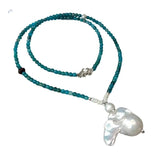 Apatite & Pearl Choker Necklace for Women