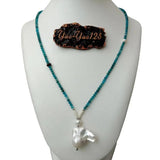 Apatite & Pearl Choker Necklace for Women