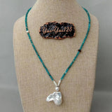 Apatite & Pearl Choker Necklace for Women