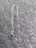 Electroplated 925 Silver Aquamarine Pendant Necklace Gift