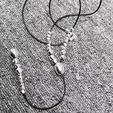 U Node 50 Electroplated 925 Silver Beads Rope Necklace Jewelry