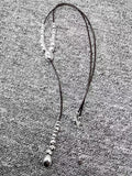 U Node 50 Electroplated 925 Silver Beads Rope Necklace Jewelry