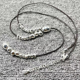 Electroplating 925 Silver Beads Rope Necklace