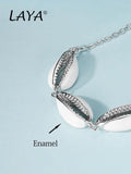 Laya 925 Silver Conch Enamel Necklace for Women
