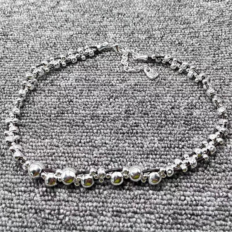 UNOde50 Electroplated Silver Beads Necklace Jewelry