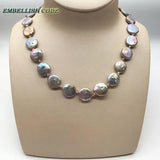 Gray Purple Freshwater Pearl Choker Necklace