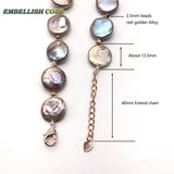 Gray Purple Freshwater Pearl Choker Necklace