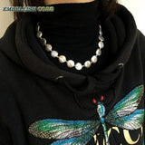 Gray Purple Freshwater Pearl Choker Necklace