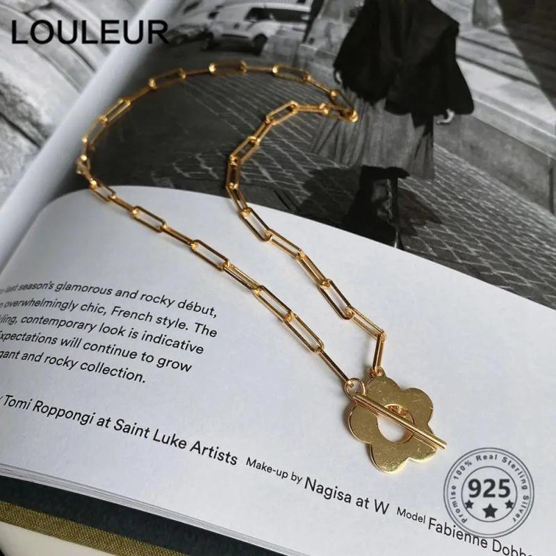 925 Silver Flower Pendant Necklace for Women Jewelry
