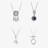 Sterling Silver Dream Catcher Rainbow Pendant Necklace for Women