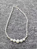 UNOde50 Silver Plated Pearl Bead Necklace Party Gift