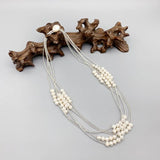 Layered Freshwater Pearl Necklace with Coin Pearl Clasp