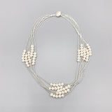 Layered Freshwater Pearl Necklace with Coin Pearl Clasp