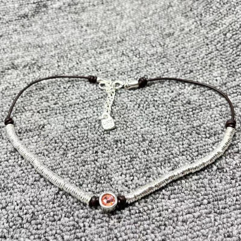 UNOde50 925 Silver Plated Orange Beaded Necklace