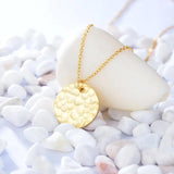 925 Silver Charm Coin Pendant Necklace 18K Texture Chain Wedding Jewelry
