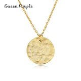 925 Silver Charm Coin Pendant Necklace 18K Texture Chain Wedding Jewelry