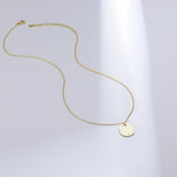 925 Silver Charm Coin Pendant Necklace 18K Texture Chain Wedding Jewelry