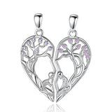 925 Silver Tree of Life Heart Necklace Set for Sisters