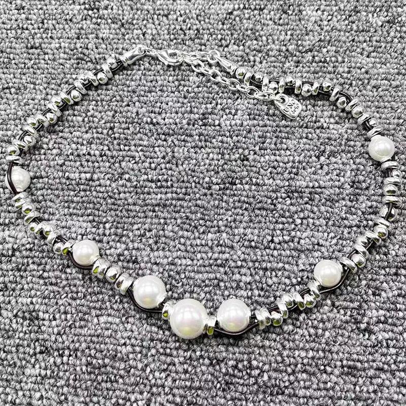 UNOde50 Silver Plated Pearl Knot Necklace