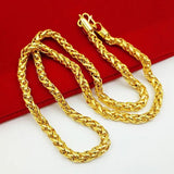 Vintage Solid 24KT Chain Necklace for Men - Fine Jewelry Gift