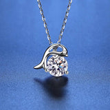 1ct Snowflake Dolphin Necklace D Diamond Pendant 100% S925 Silver