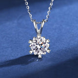 1ct Snowflake Dolphin Necklace D Diamond Pendant 100% S925 Silver