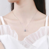1ct Snowflake Dolphin Necklace D Diamond Pendant 100% S925 Silver