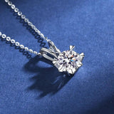 1ct Snowflake Dolphin Necklace D Diamond Pendant 100% S925 Silver
