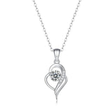0.5ct VVSI D Heart Pendant Necklace 18K Plated 925 Sterling Silver Chain